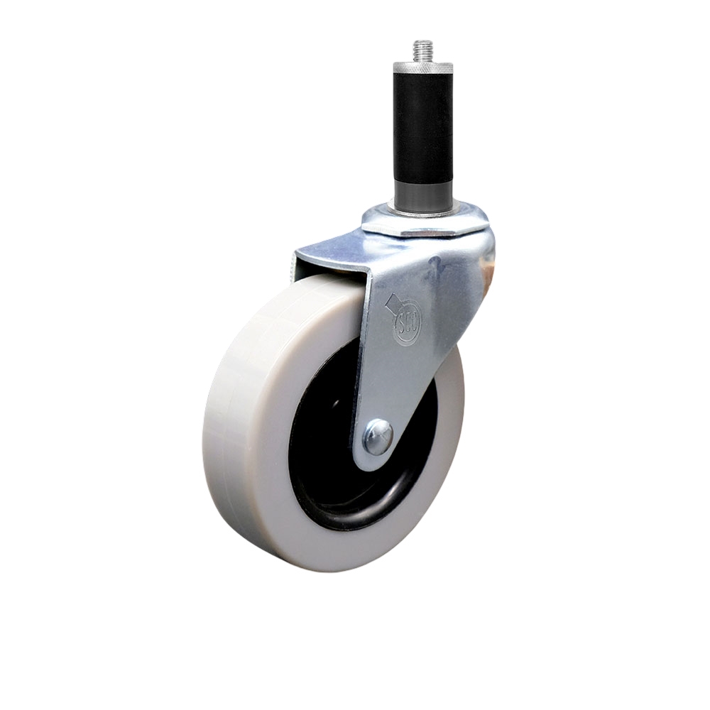 Swivel Thermoplastic Rubber Caster Wheel - Black - 3 in. - Expanding Adapter Stem - 110 lbs Capacity