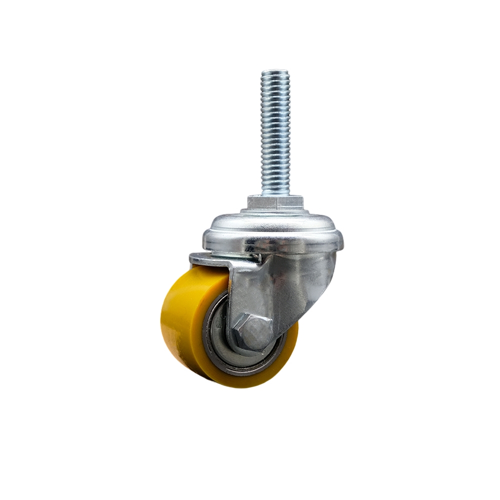 SCC-TS04S13810-PUB-5161815 Low Profile Polyurethane Swivel Threaded Stem Caster with 35 x 27 mm Yellow Wheel & 0.31 in. Stem
