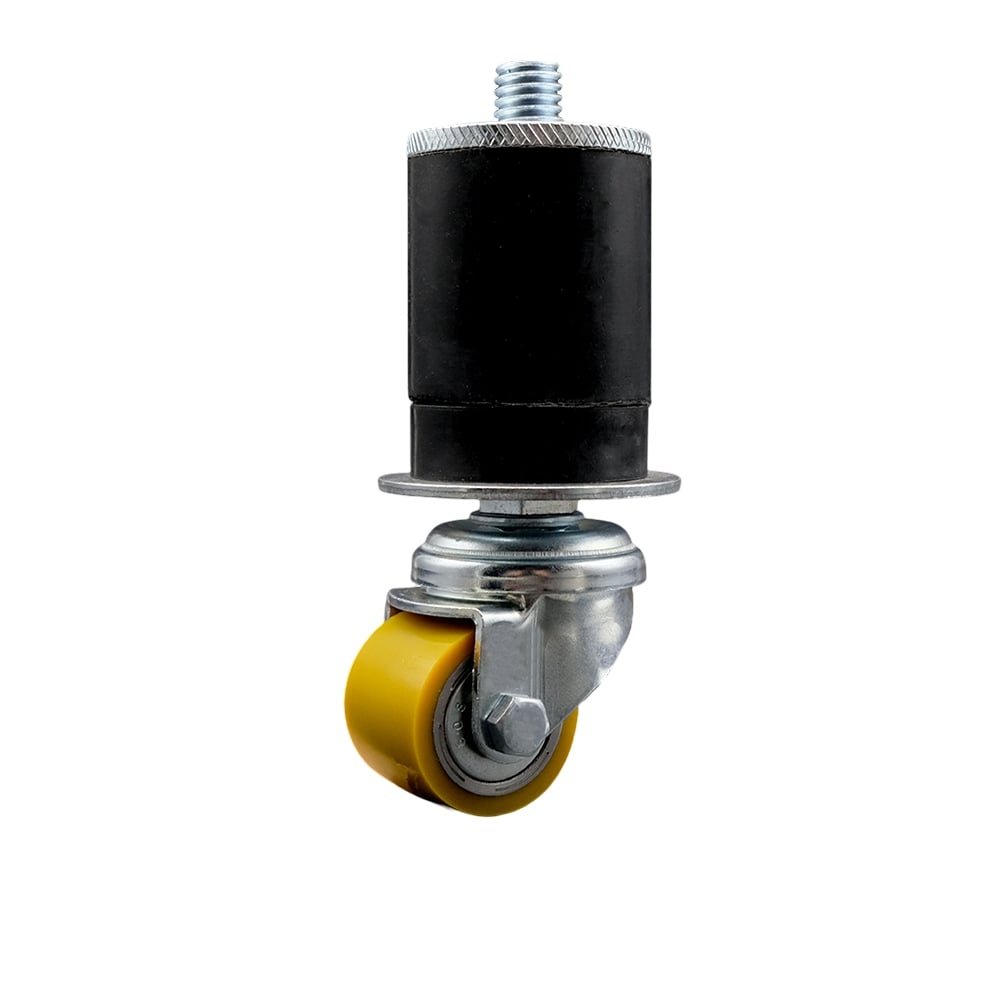 SCC-EX04S13810-PUB-134 Low Profile Polyurethane Swivel Expanding Adapter Stem Caster with 35 x 27 mm Yellow Wheel & 1.75 in. Stem