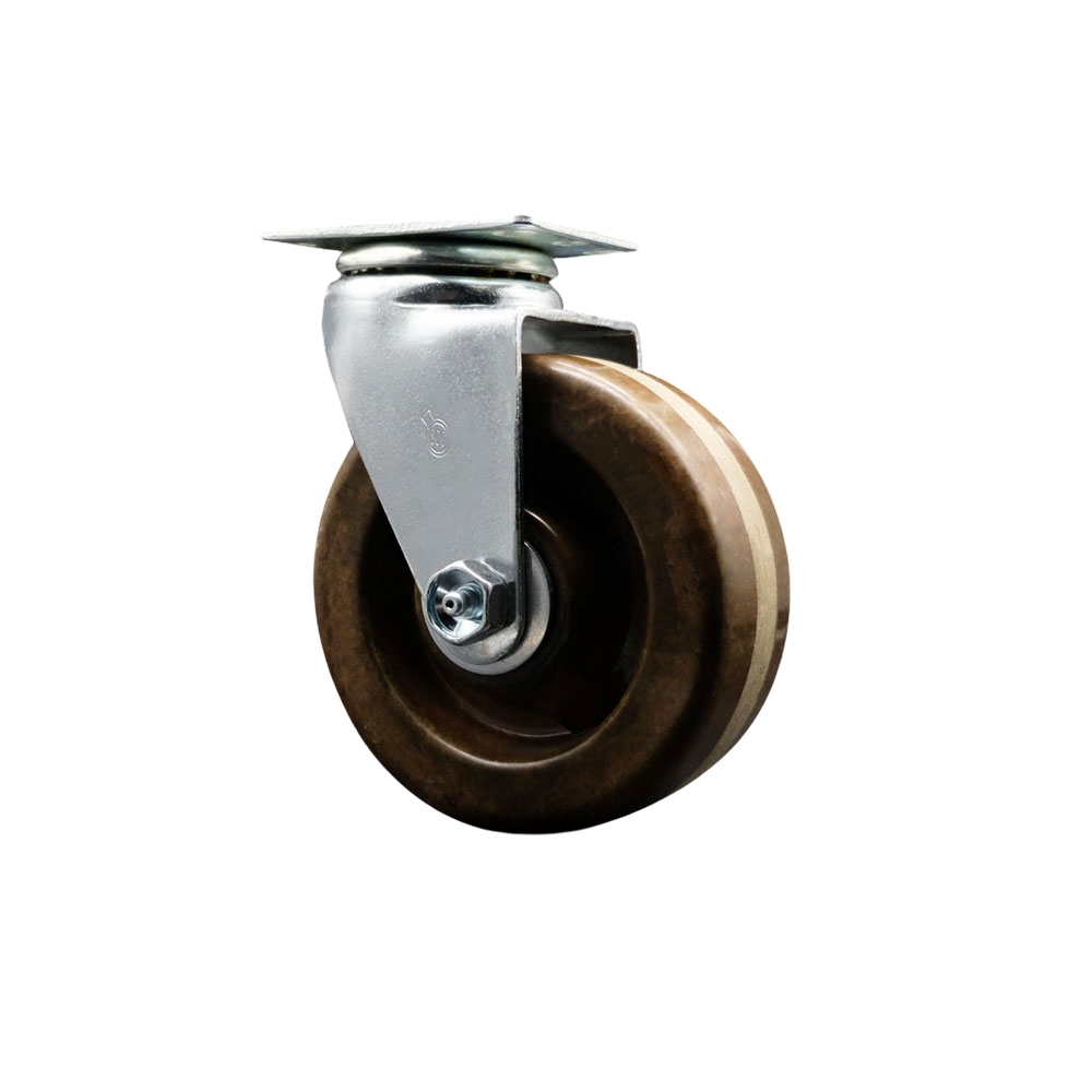 SCC-20S420-PHRHT Swivel Top Plate Caster Brown 4 in. by 2 in. High Temperature Phenolic Wheel Roller Bearing
