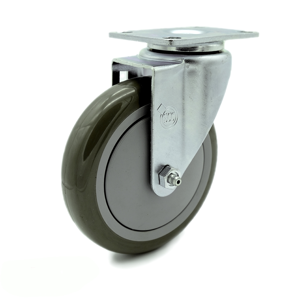 Swivel Caster - Gray - 5 in. Wheel - 350 lbs Capacity