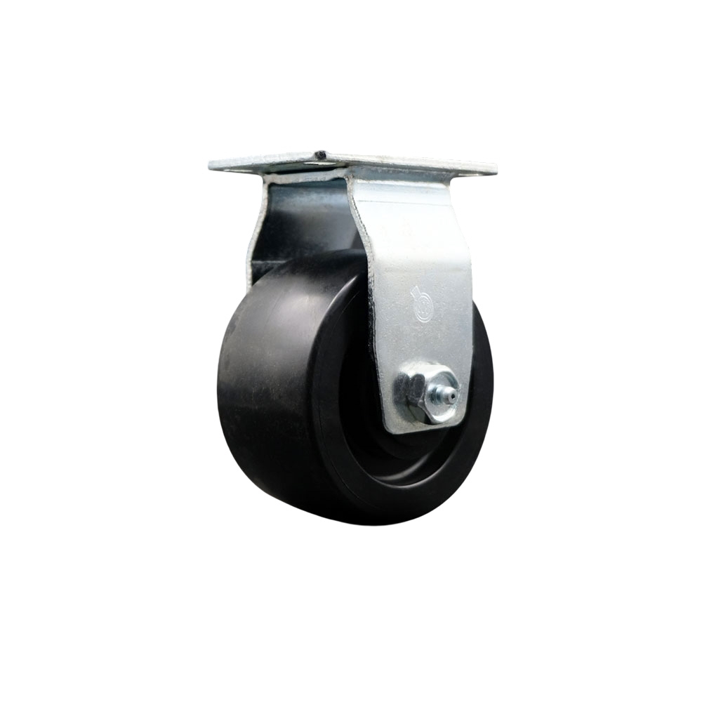 SCC-20R420-POB Rigid Top Plate Caster, Black 4 in. by 2 in. Polyolefin Wheel Ball Bearing