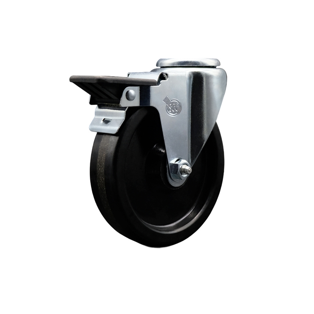 Phenolic Swivel Caster - Black - 5 x 1.25 in. - Posi Lock Brake