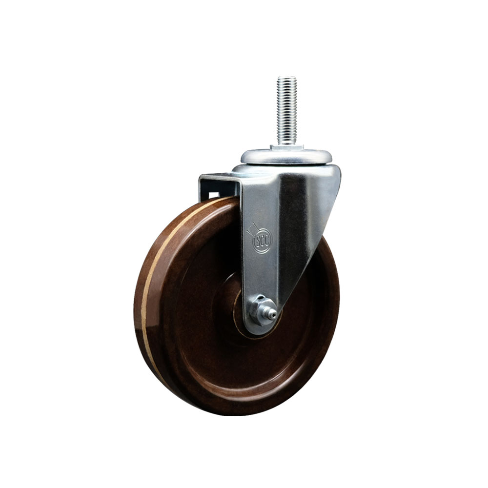 SCC-TS20S514-PHRHT-34212 High Temperature Phenolic Swivel Top Plate Swivel Caster with 5 in. Brown Wheel