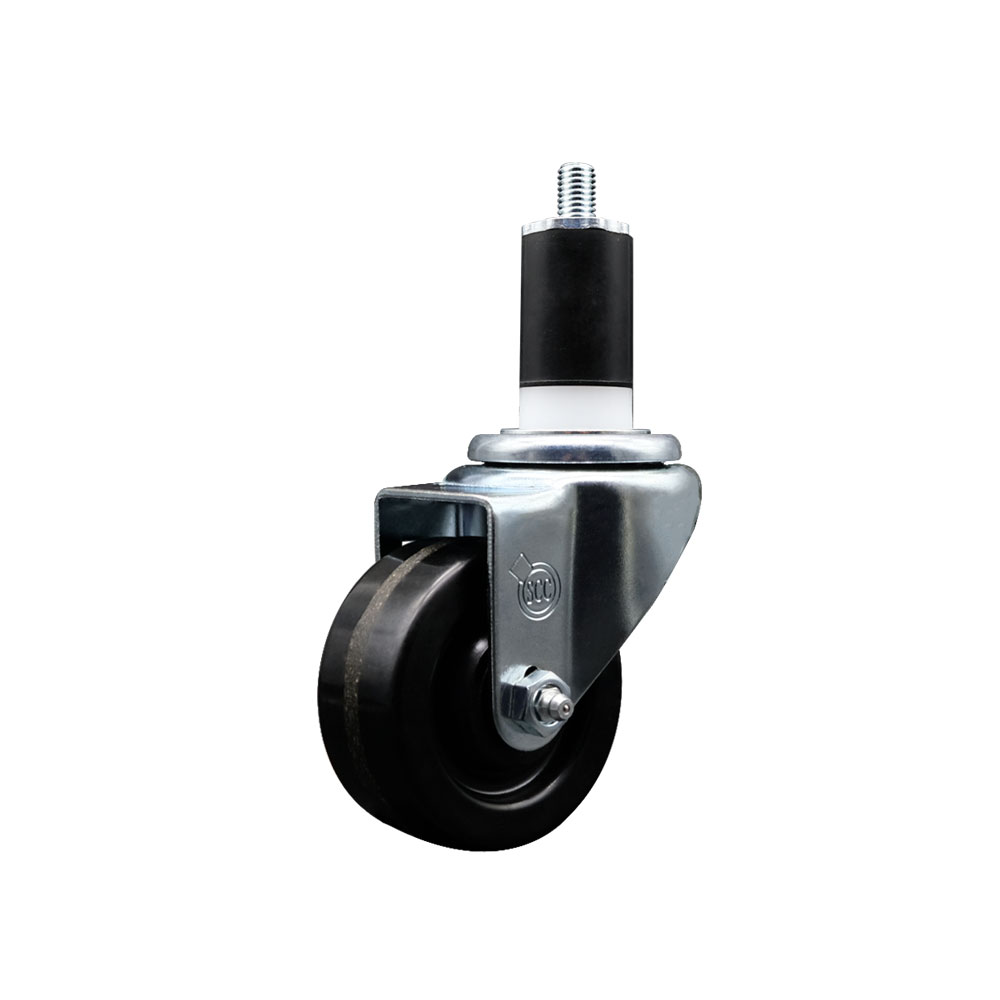SCC-EX20S314-PHS-112 Phenolic Swivel Expanding Stem Swivel Caster with 3 in. Black Wheel & 1.5 in. Stem