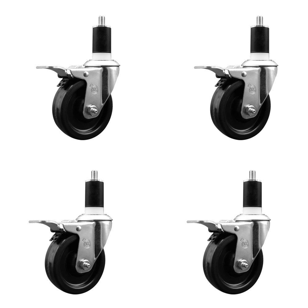 Phenolic Swivel Caster - Black - Set of 4 - 1200 lbs Capacity