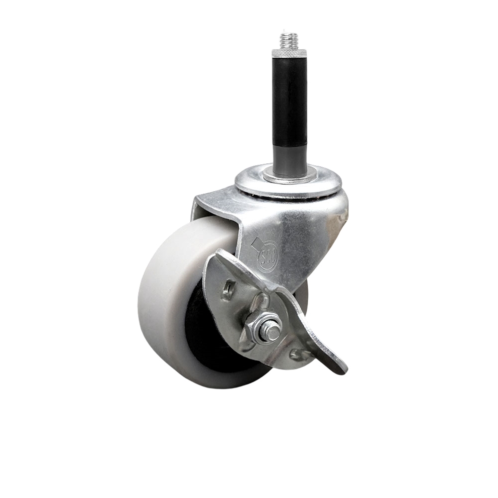 SCC-EX05S210-TPRS-SLB-34 2 in. Swivel Thermoplastic Rubber Caster Wheel & 0.75 in. Expanding Adapter Stem Caster & Brake