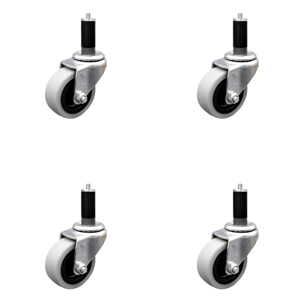 SCC-EX05S210-TPRS-118-4 2 in. Swivel Thermoplastic Rubber Caster Wheels & 1.13 in. Expanding Adapter Stem Caster - Set of 4
