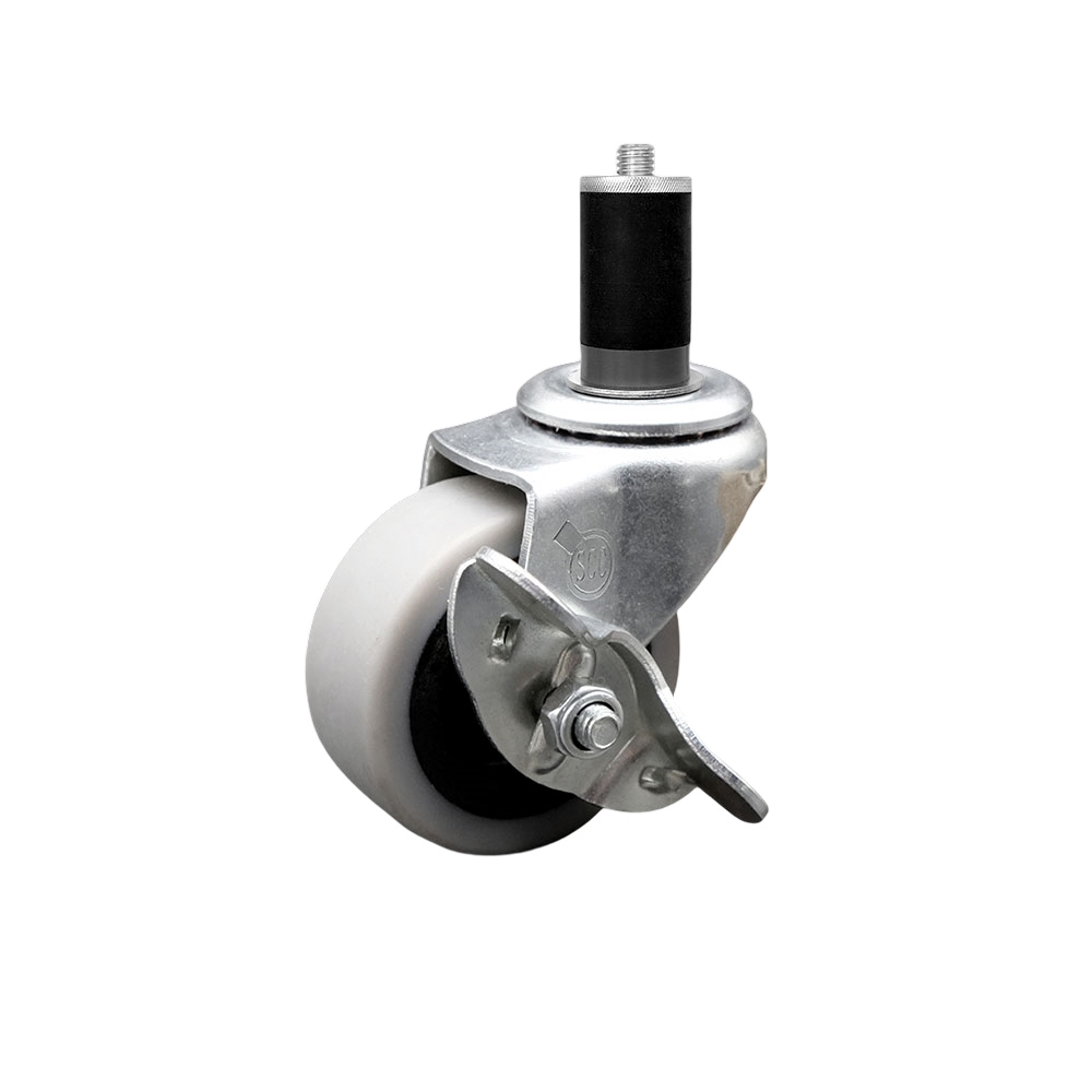 SCC-EX05S210-TPRS-SLB-112 2 in. Swivel Thermoplastic Rubber Caster Wheel & 1.5 in. Expanding Adapter Stem Caster & Brake