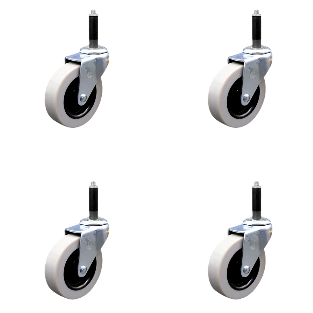 SCC-EX05S310-TPRS-34-4 3 in. Swivel Thermoplastic Rubber Caster Wheels & 0.75 in. Expanding Adapter Stem Casters - Set of 4