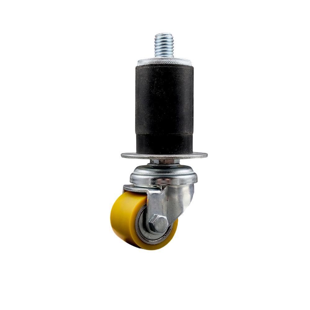 SCC-EX04S13810-PUB-112 Low Profile Polyurethane Swivel Expanding Adapter Stem Caster with 35 x 27 mm Yellow Wheel & 1.5 in. Stem
