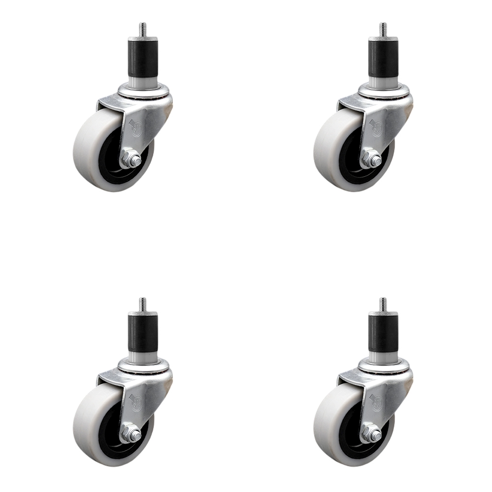SCC-EX05S210-TPRS-178-4 2 in. Swivel Thermoplastic Rubber Caster Wheels & 1.87 in. Expanding Adapter Stem Caster - Set of 4