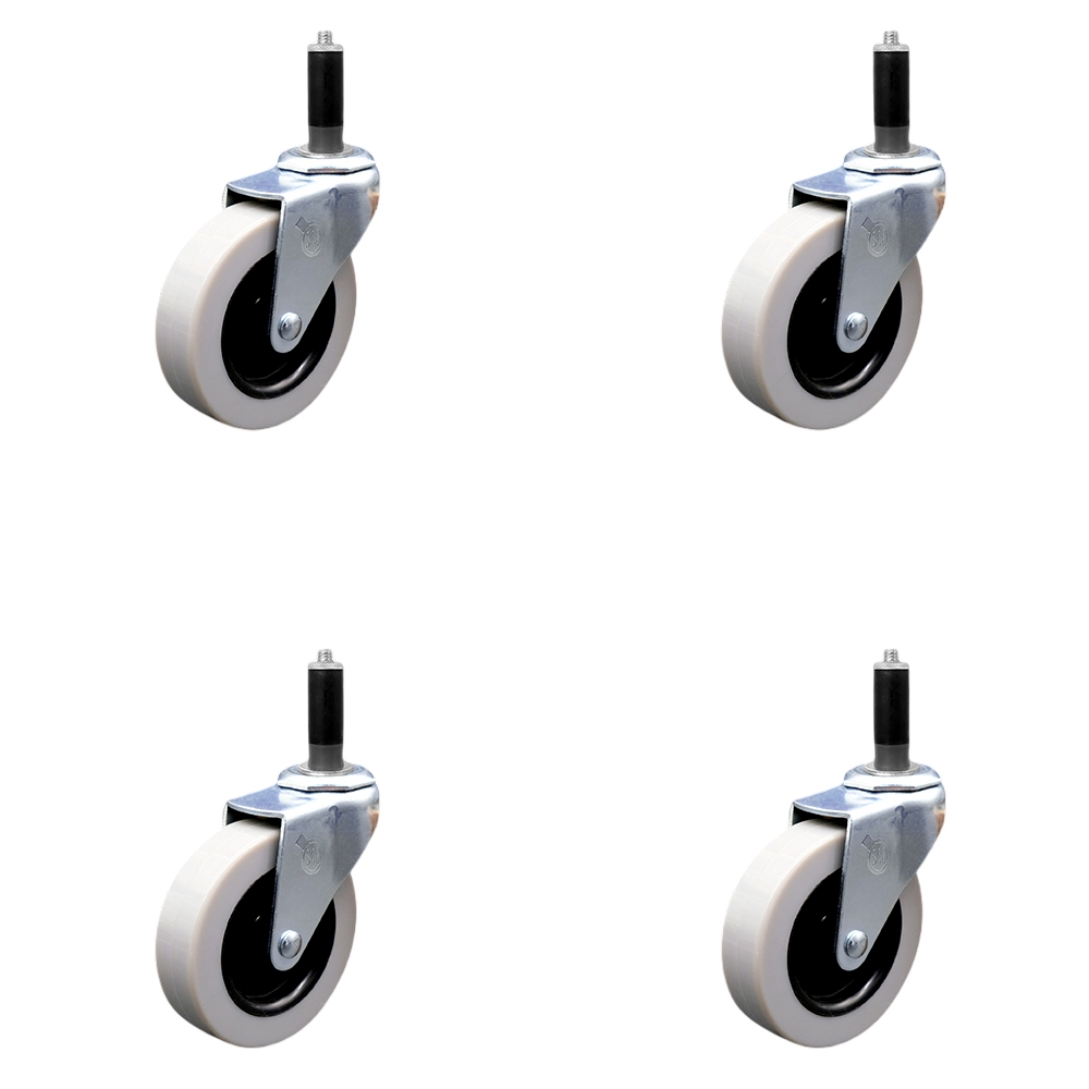 SCC-EX05S310-TPRS-1-4 3 in. Swivel Thermoplastic Rubber Caster Wheels & 1 in. Expanding Adapter Stem Casters - Set of 4