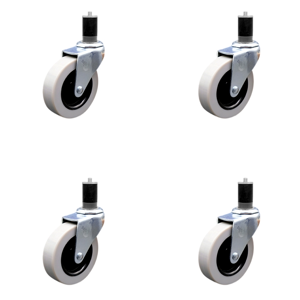 SCC-EX05S310-TPRS-134-4 3 in. Swivel Thermoplastic Rubber Caster Wheels & 1.75 in. Expanding Adapter Stem Casters - Set of 4