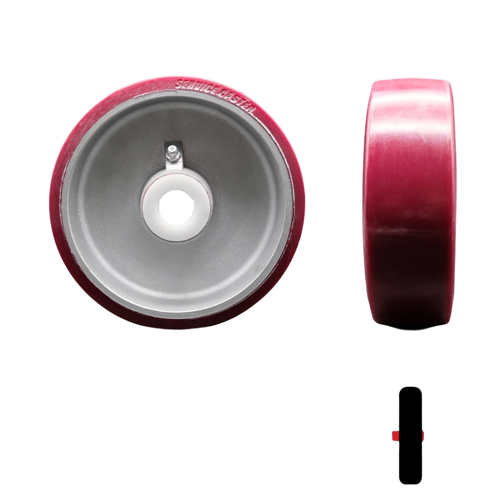 6 x 2 in. Replacement Wheel Only for Cheney Vertical Platform Lift Polyurethane Tread on Aluminum Core Wheel with 0.75 in. Delrin Bearings