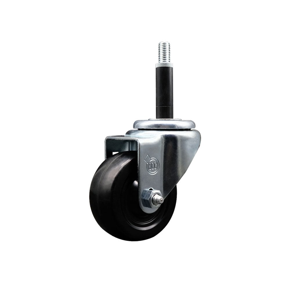 SCC-EX20S314-HRS-34 Hard Rubber Swivel Expanding Stem Caster with 3 x 1.25 in. Black Wheel & 0.75 in. Stem