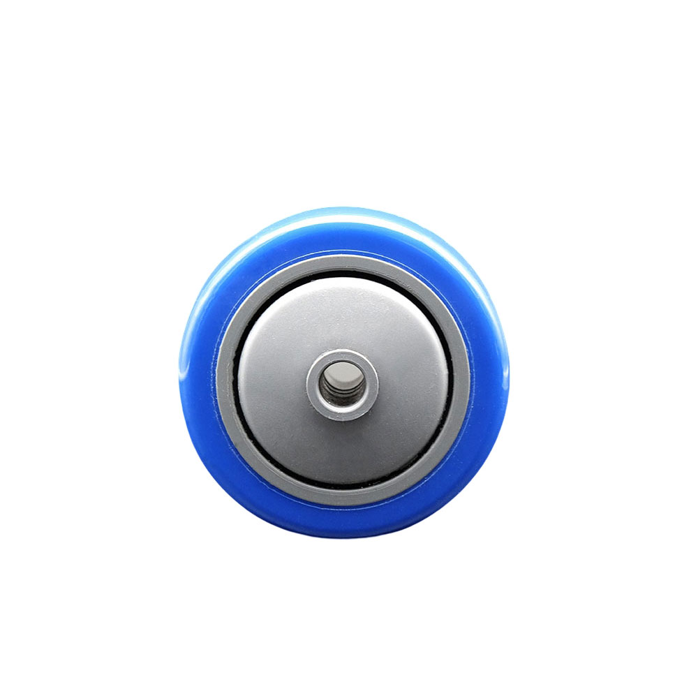 SCC-PPUB314-BLUE 3 x 1.25 Blue Polyurethane on Gray Polyolefin Wheel Only with Precision Ball Bearing 0.38 Bore Non Marking & Non Marring