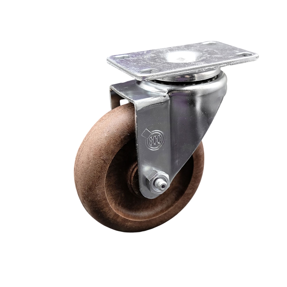 SCC-20S414-GFNSHT-TP3 High Temperature Swivel Caster with 4 in. High Temperature Glass Filled Nylon Wheel 4 x 4.5 in. Overall Top Plate