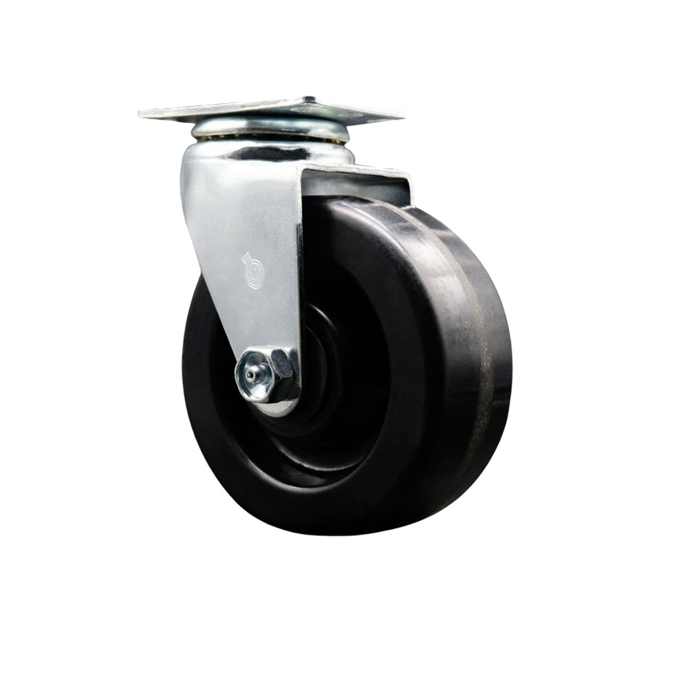 SCC-20S520-PHR Swivel Top Plate Caster, Black 5 in. by 2 in. Phenolic Wheel Roller Bearing