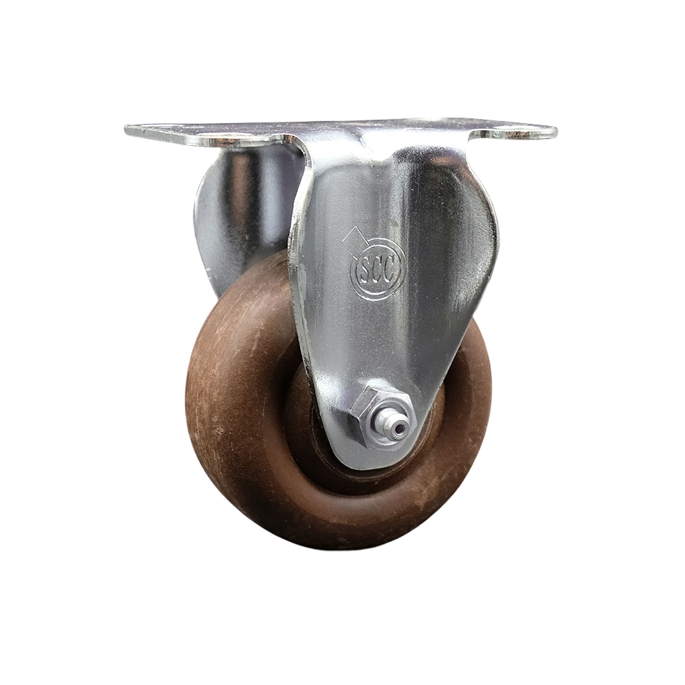 SCC-20R314-GFNSHT-TP2 High Temperature Rigid Caster with 3 in. High Temperature Glass Filled Nylon Wheel, 3.13 x 4.13 in. Overall Top Plate