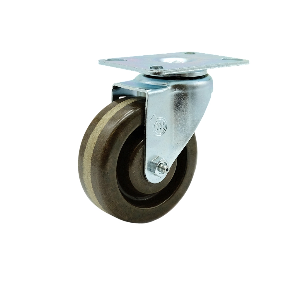 SCC-20S415-PHRHT-TP2 High Temperature Swivel Caster with 4 in. High Temperature Phenolic Wheel 3.13 x 4.13 in. Overall Top Plate