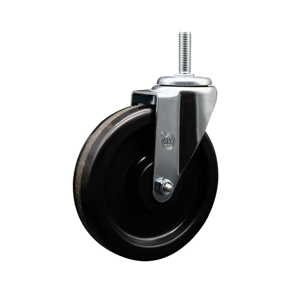 SCC-TS20S615-PHR-58212 Phenolic Swivel Threaded Stem Caster with 6 x 1.25 in. Black Wheel & 0.63 in. Stem