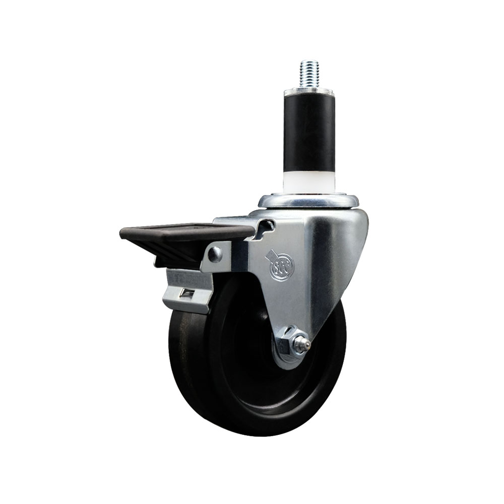 Phenolic Swivel Caster - Black - 4 in. Wheel - Posi Lock Brake