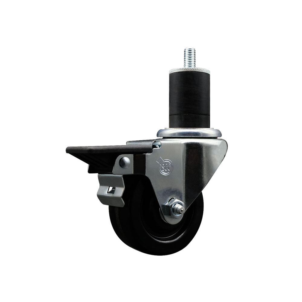 Phenolic Swivel Caster - Black - 3 in. Wheel - Posi Locking Brake