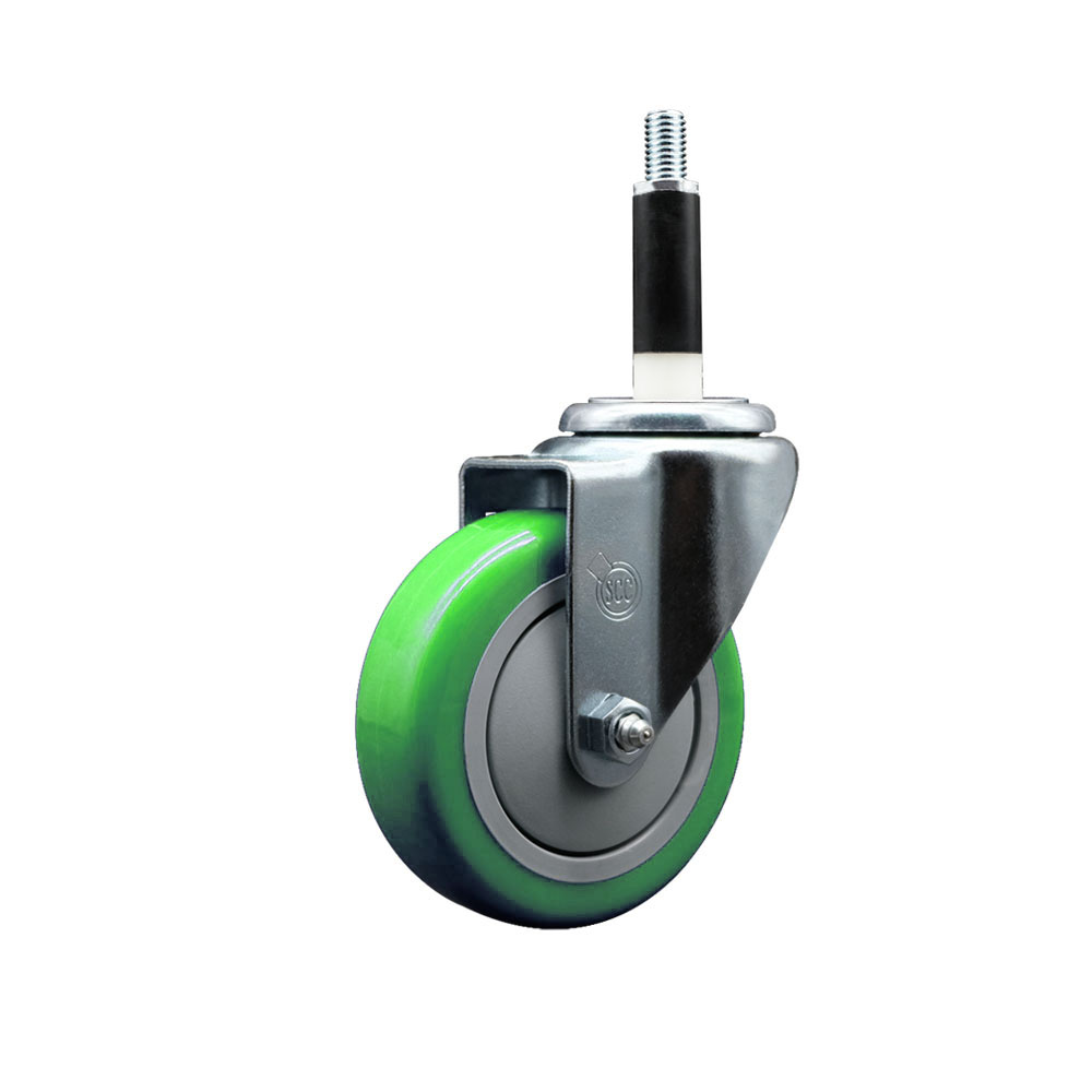 Polyurethane Swivel Caster - Green - 4 in. Wheel - 350 lbs Capacity