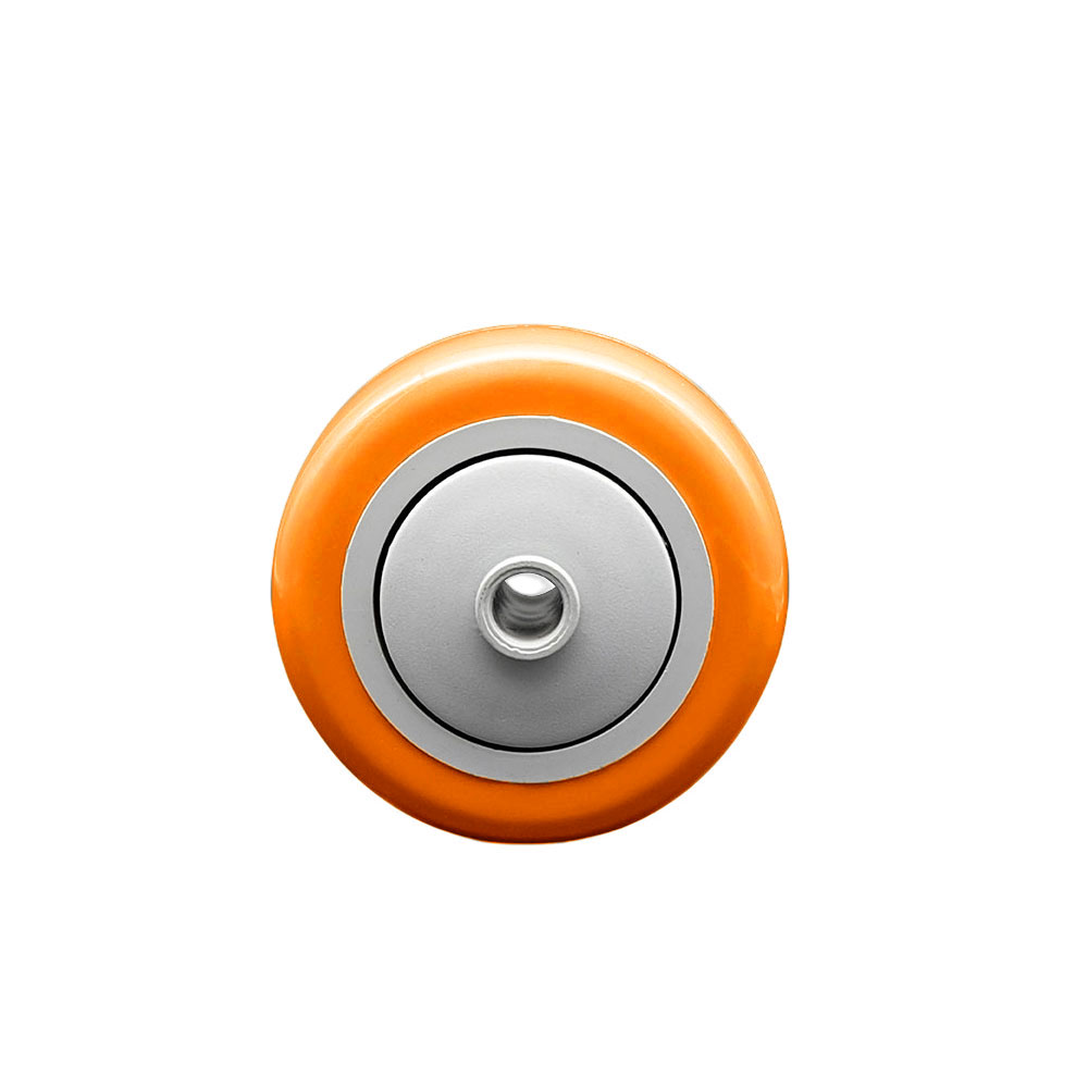 SCC-PPUB3514-ORG 3.5 x 1.25 in. Orange Polyurethane on Polyolefin Wheel with Precision Ball Bearing - 0.38 in. Bore Non Marking & Non Marring