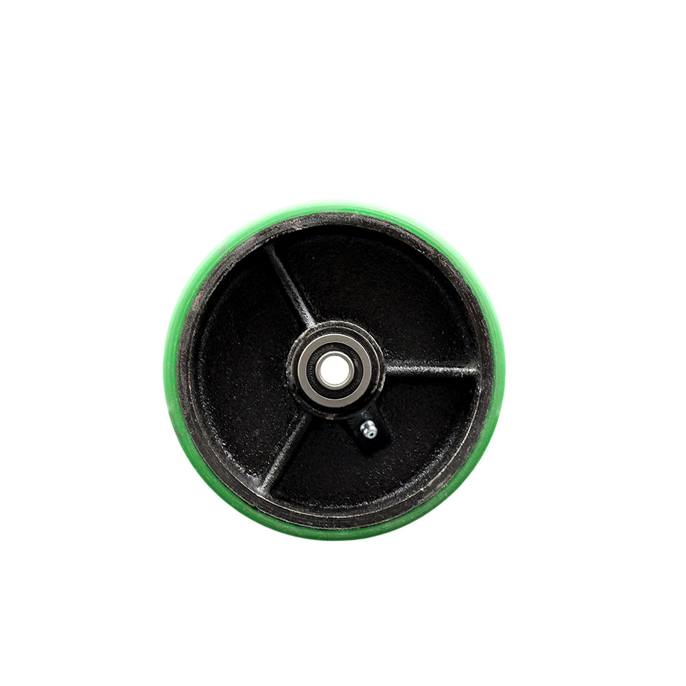 SCC-PUB520-GB 5 x 2 in. Green Polyurethane on Black Semi Steel Cast Iron Wheel Only with Precision Ball Bearing 0.5 in. Bore