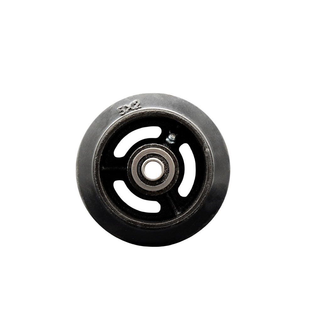 SCC-RSB520 5 x 2 in. Rubber on Cast Iron Wheel Only with Precision Ball Bearing 0.5 in. Bore