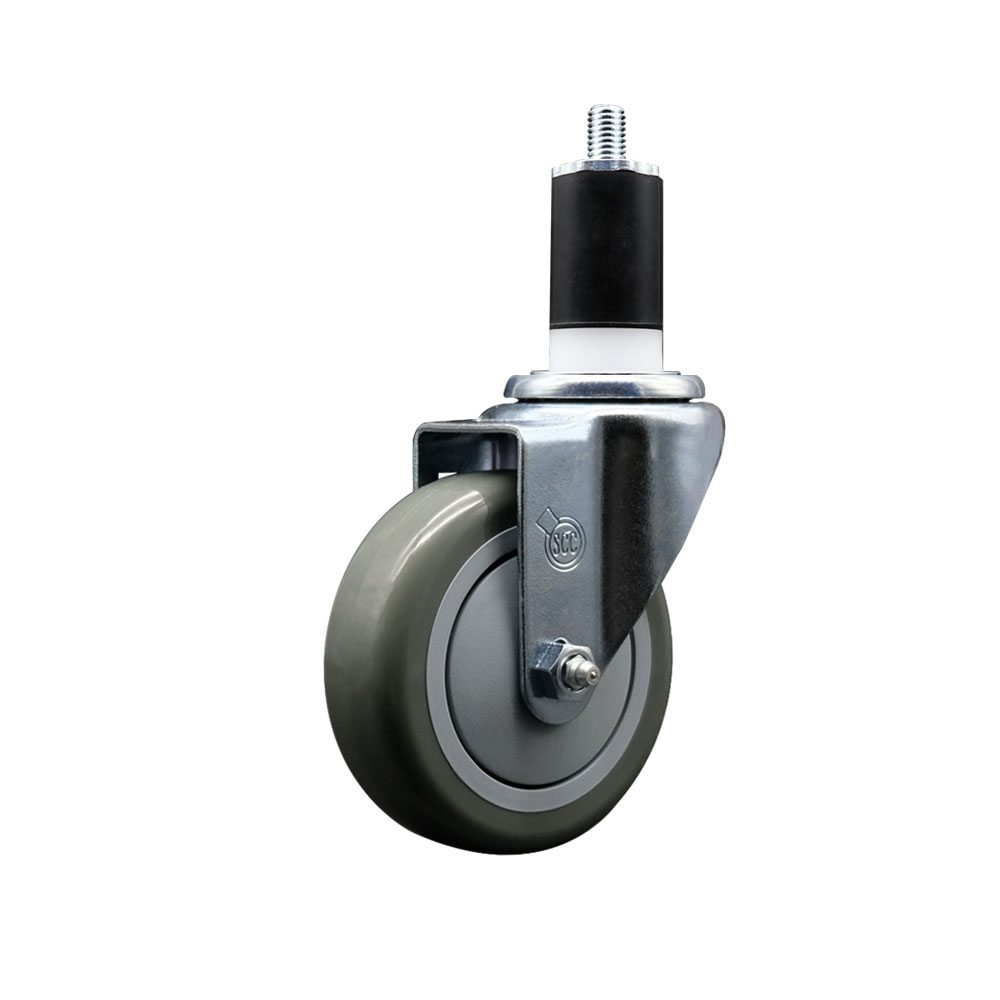 SCC-EX20S414-PPUB-112 Polyurethane Expanding Stem Swivel Caster with 4 in. Gray Wheel & 1.5 in. Stem