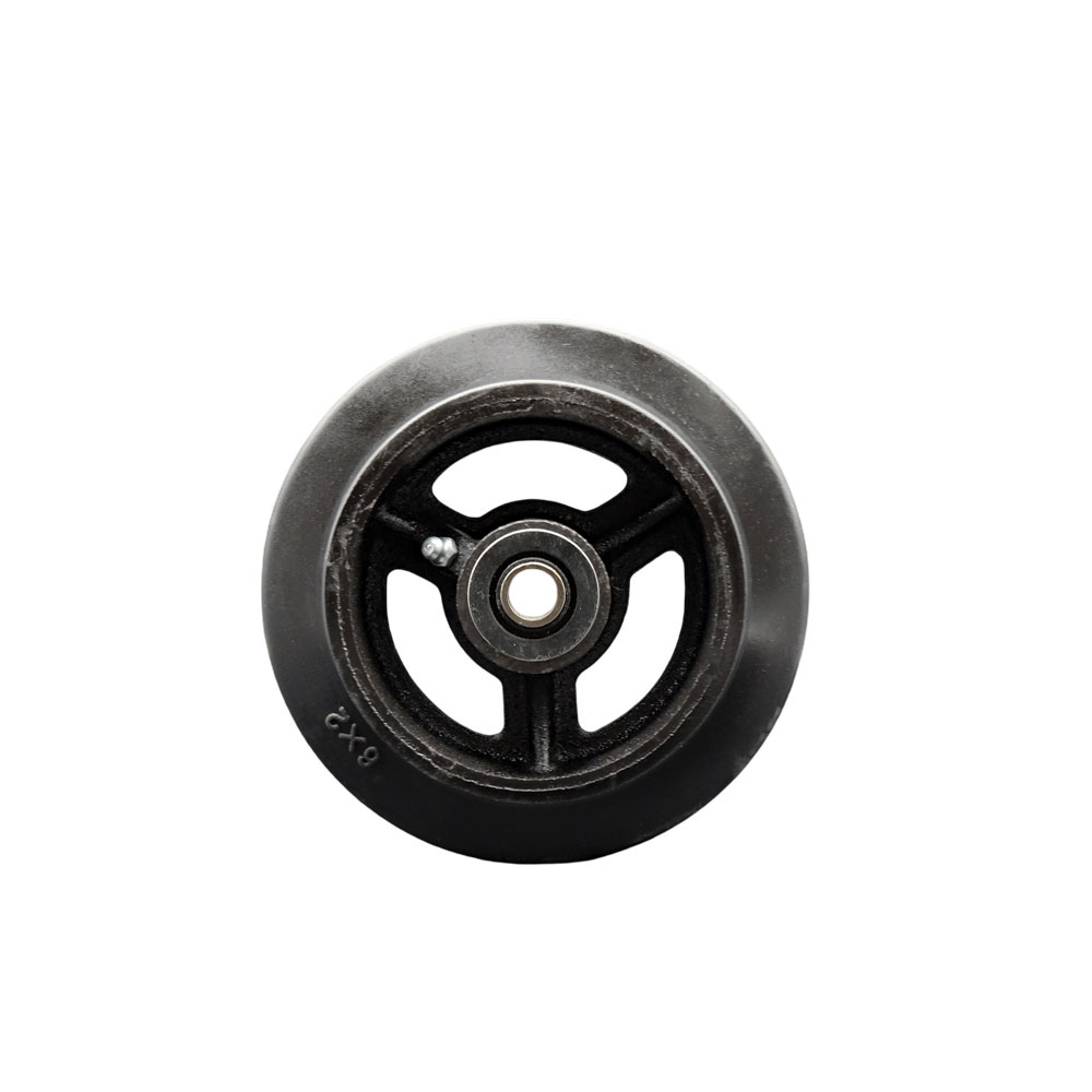 SCC-RSR620 6 x 2 in. Rubber on Cast Iron Wheel Only with Roller Bearing 0.5 in. Bore