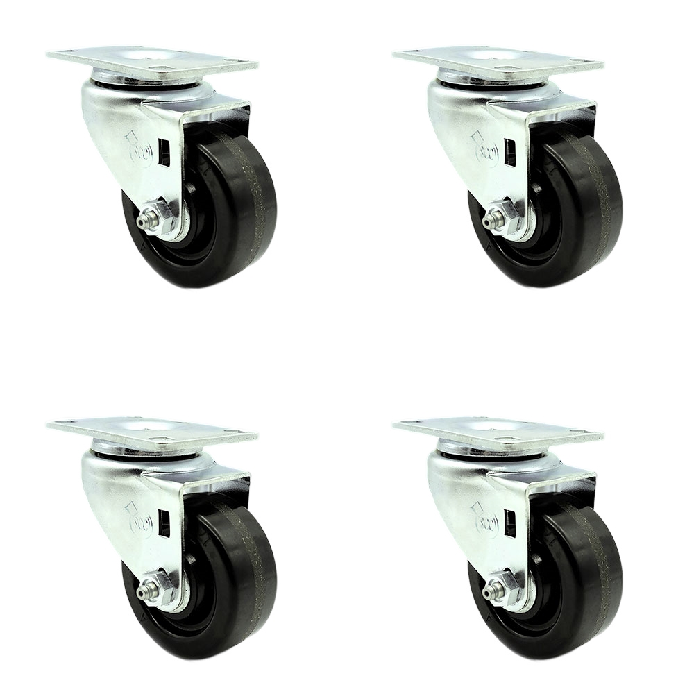 Swivel Caster - Phenolic Wheel - Set of 4 - 1200 lbs Capacity