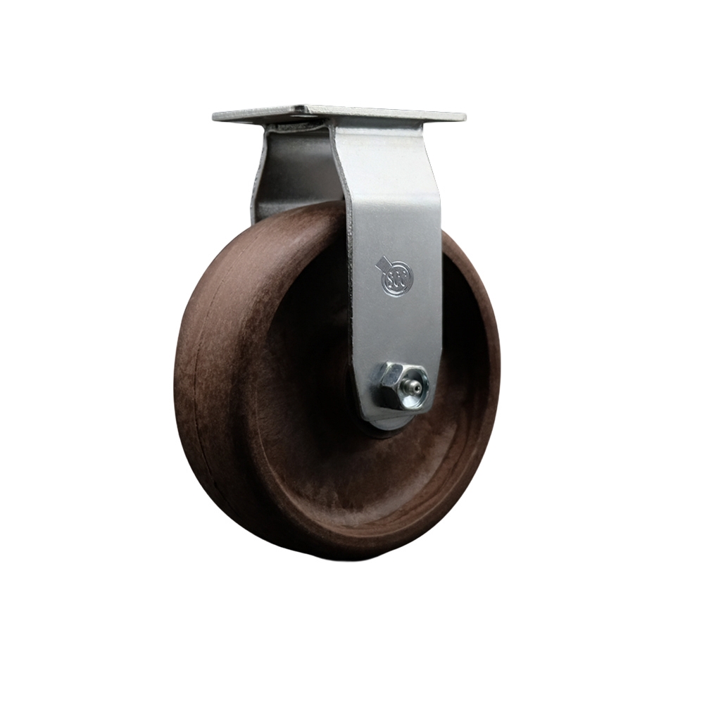 SCC-20R620-GFNBZHT Rigid Top Plate Caster Brown 6 in. by 2 in. High Temperature Glass Filled Nylon Wheel Bronze Bearing