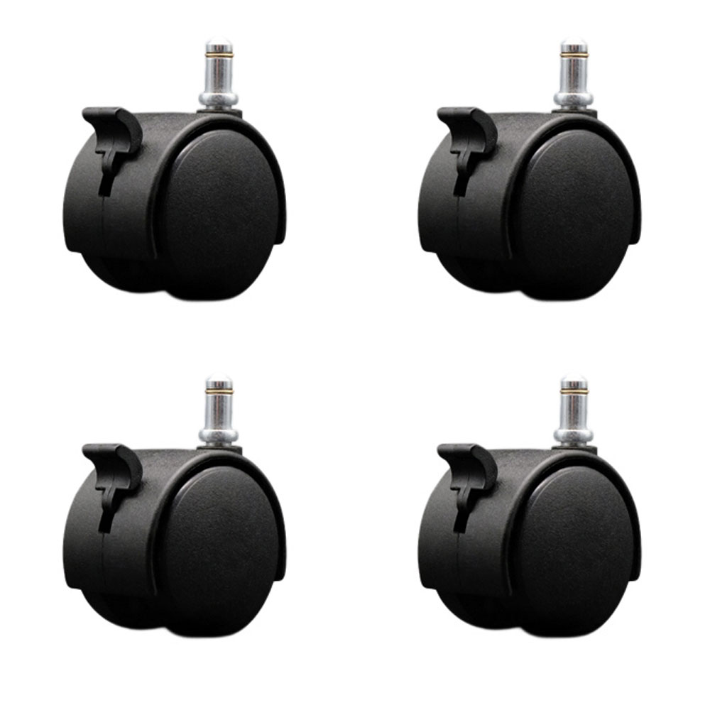 Office Chair Wheels - Nylon - Set of 4 - With Brakes