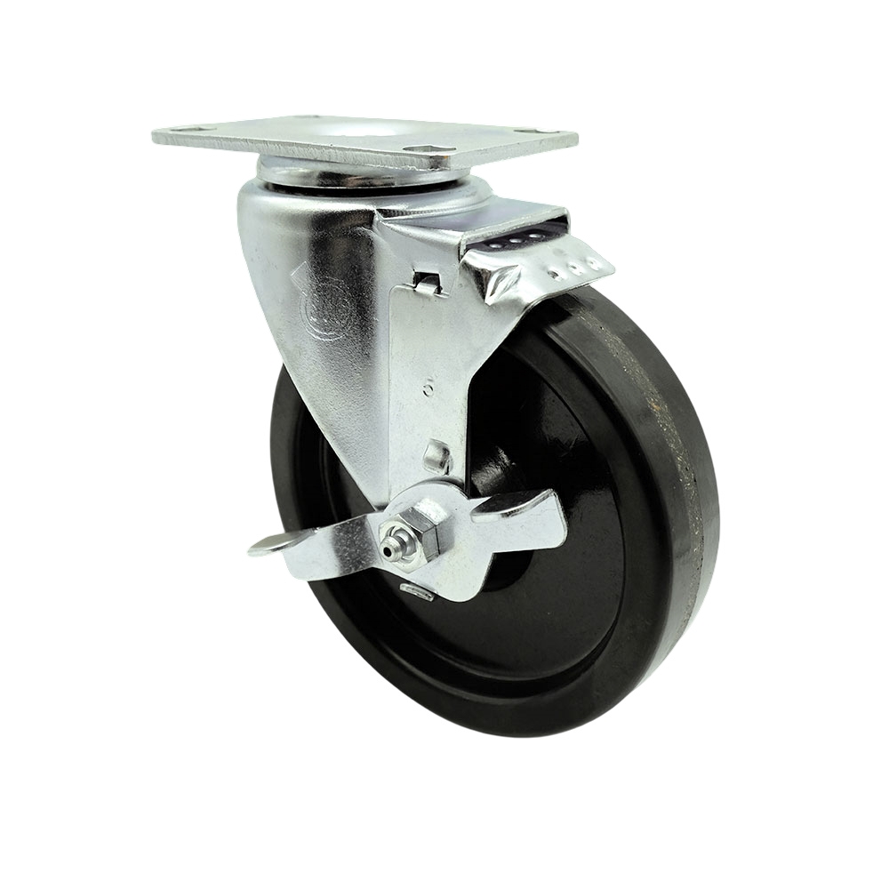 Swivel Caster - Phenolic - 5 in. Wheel - Top Lock Brake