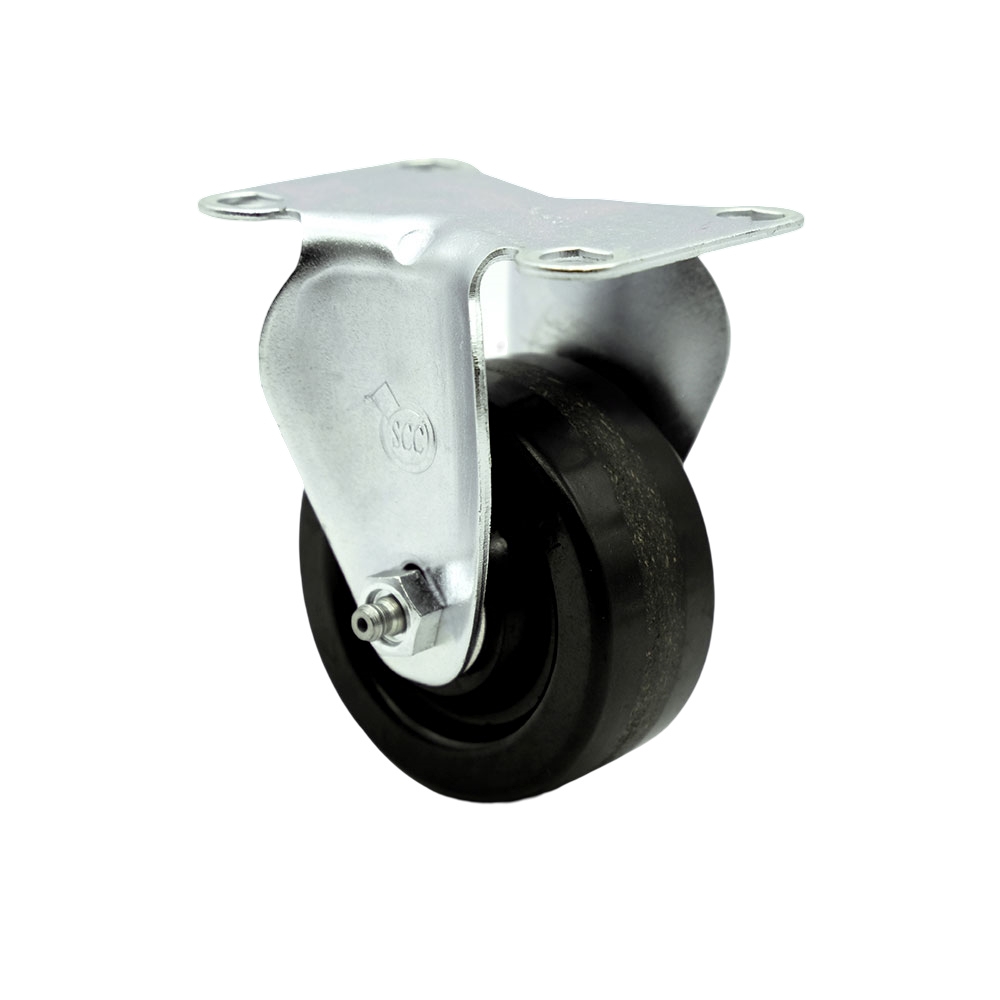 Rigid Caster - Red - 3 in. Wheel - Durable Phenolic Design