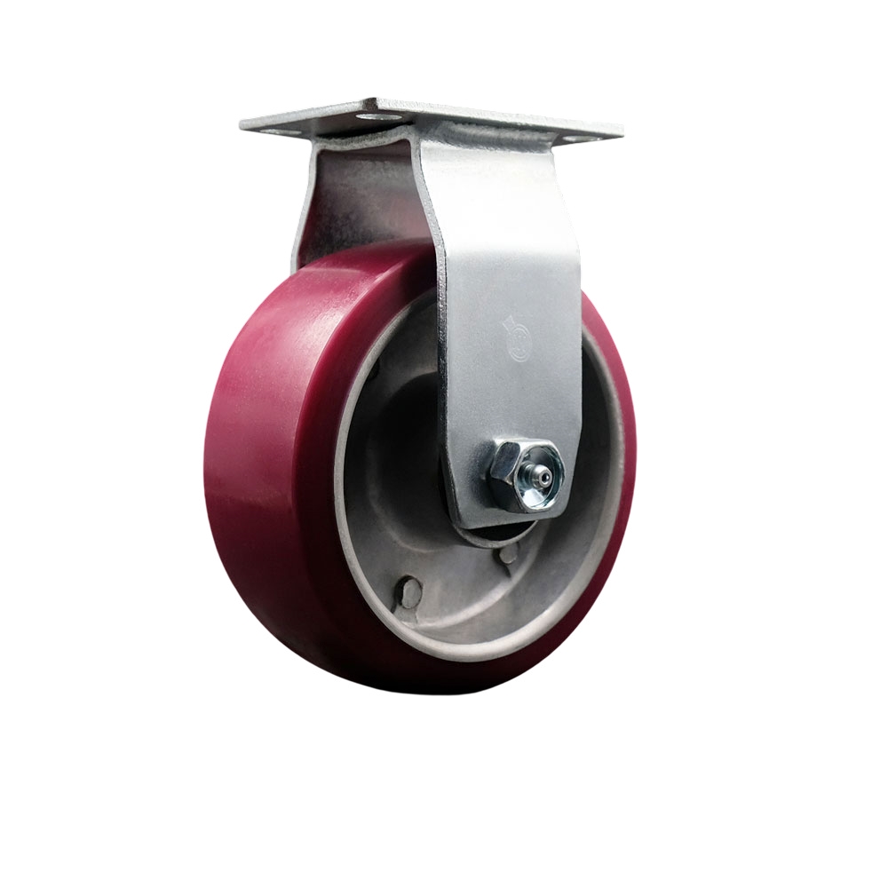 SCC-20R520-PAB Rigid Top Plate Caster Maroon 5 in. by 2 in. Polyurethane on Aluminum Wheel Ball Bearing
