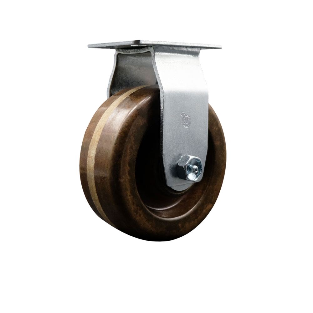 SCC-20R520-PHRHT Rigid Top Plate Caster Brown 5 in. by 2 in. High Temperature Phenolic Wheel Roller Bearing