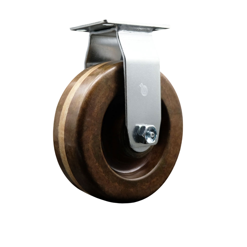 SCC-20R620-PHRHT Rigid Top Plate Caster Brown 6 in. by 2 in. High Temperature Phenolic Wheel Roller Bearing