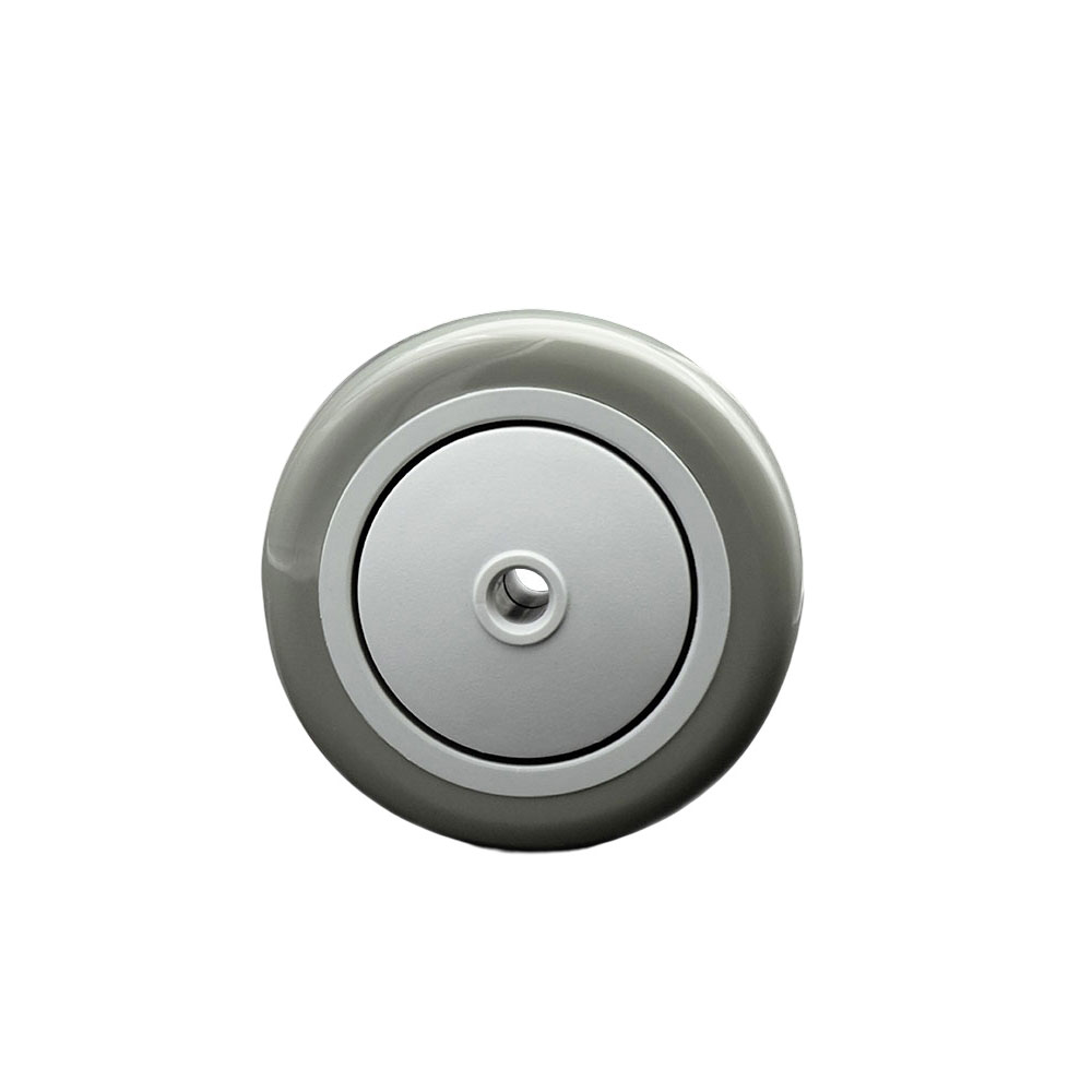 SCC-PPUB414-GRY 4 x 1.25 in. Gray Polyurethane on Gray Polyolefin Wheel with Precision Ball Bearing - 0.38 in. Bore Non Marking & Non Marring