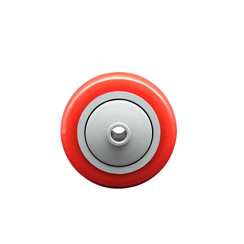 SCC-PPUB314-RED 3 x 1.25 in. Red Polyurethane on Gray Polyolefin Wheel with Precision Ball Bearing - 0.38 in. Bore Non Marking & Non Marring
