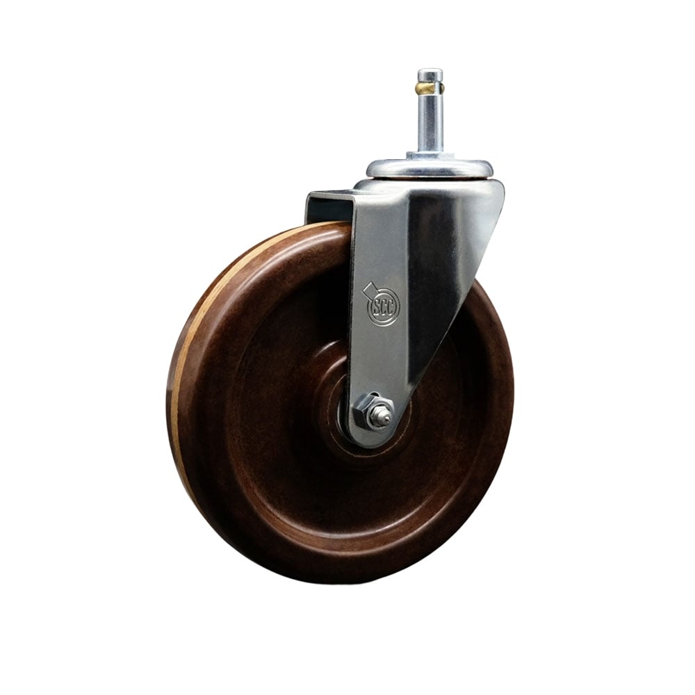 SCC-GR20S615-PHSHT-716138 High Temperature Phenolic Swivel Grip Ring Stem Caster 6 x 1.5 in. Brown Wheel & 0.43 in. Stem
