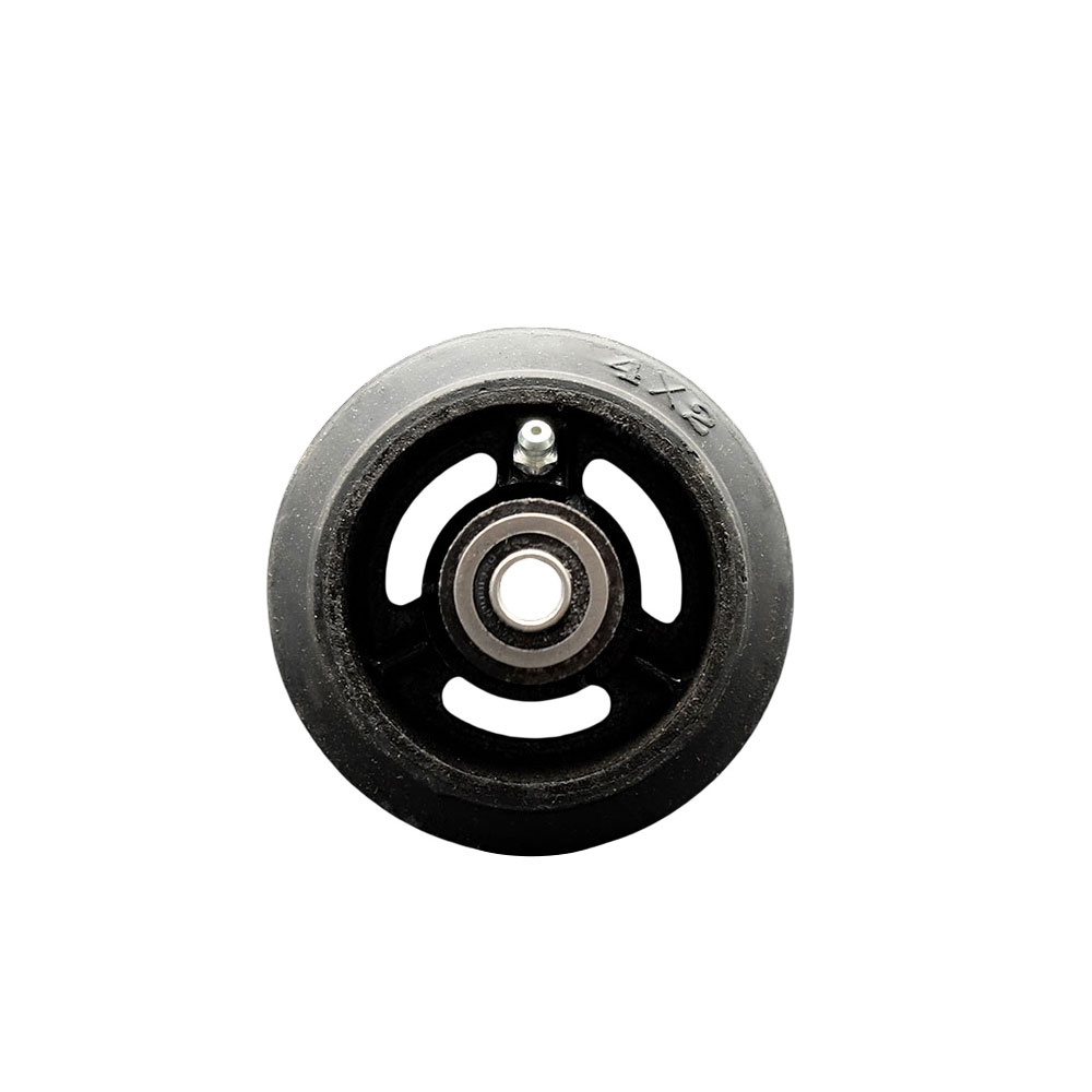 SCC-RSB420 4 x 2 in. Rubber on Cast Iron Wheel Only with Precision Ball Bearing 0.5 in. Bore