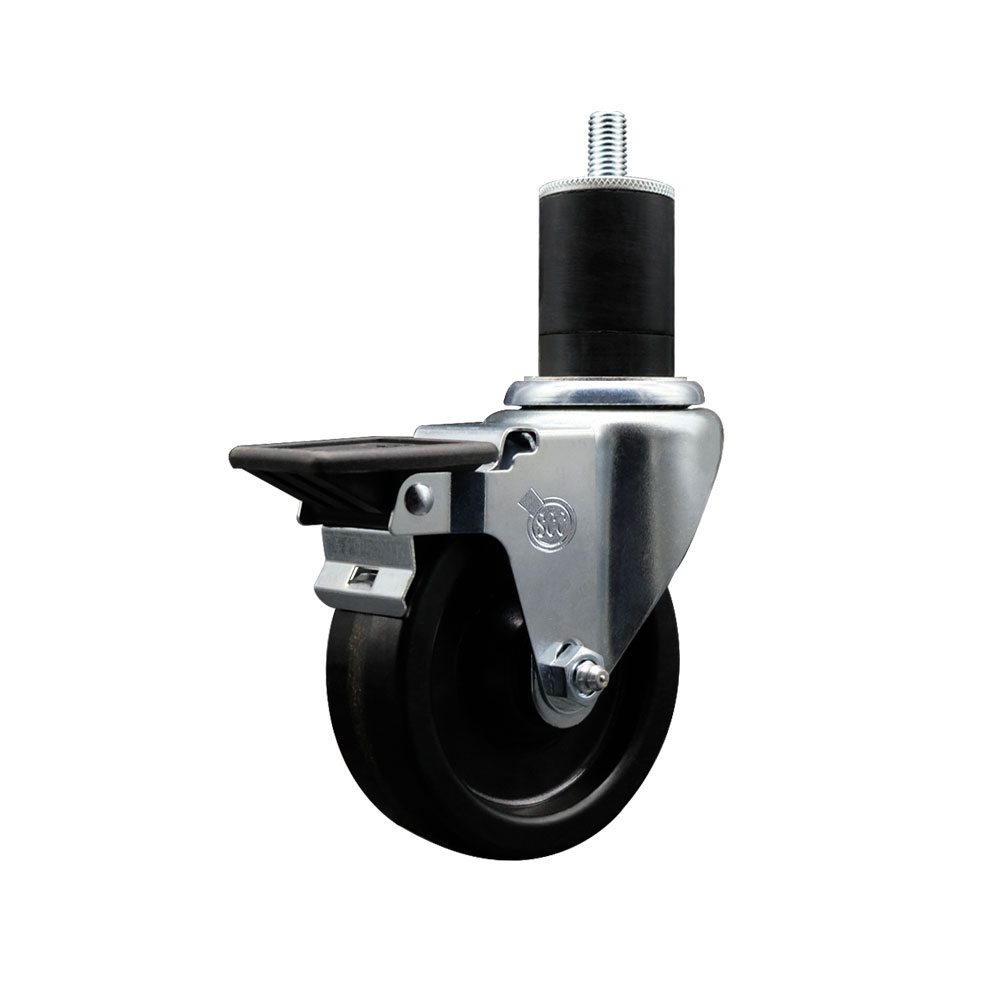 Phenolic Swivel Caster - Black - 4 in. Wheel - Posi Lock Brake