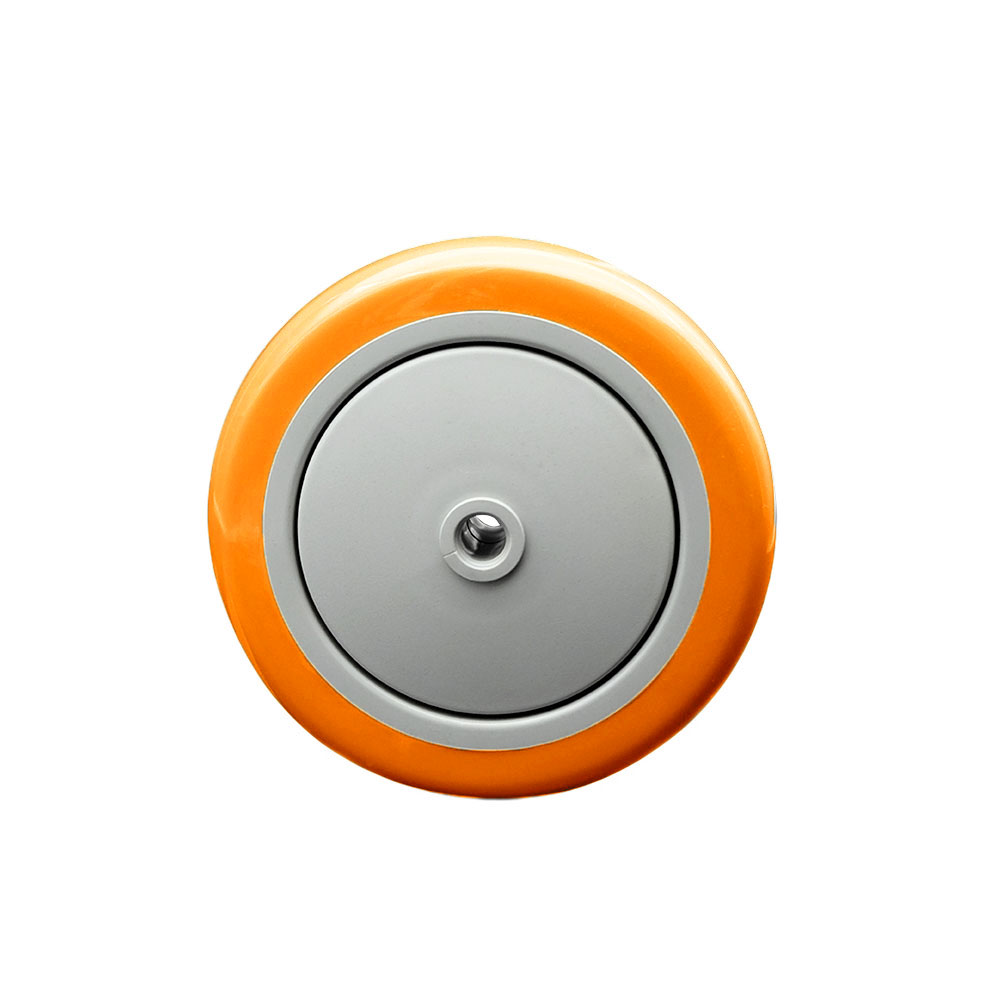 SCC-PPUB514-ORG 5 x 1.25 in. Orange Polyurethane on Polyolefin Wheel with Precision Ball Bearing - 0.38 in. Bore Non Marking & Non Marring