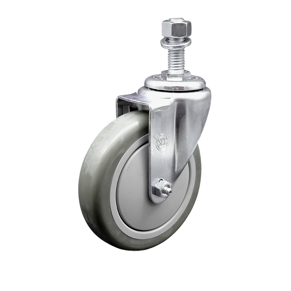SCC-TS20S514-PPUB-121315 Polyurethane Swivel Threaded Stem Caster with 5 x 1.25 in. Gray Wheel & 0.5 in. Stem