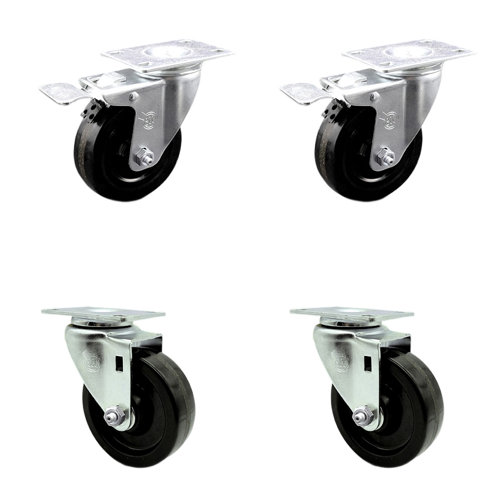 SCC-TTL20S414-PHR-2-S-2 4 in. Phenolic Swivel Top Plate Caster with Roller Bearings - Set of 4